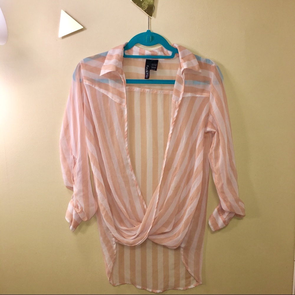 High/low, open BLOUSE